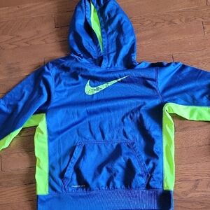 Nike Kids Blue and Green Hoodie